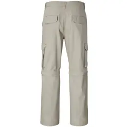 Mens Cargo Zip Off Pants Stone Long Back